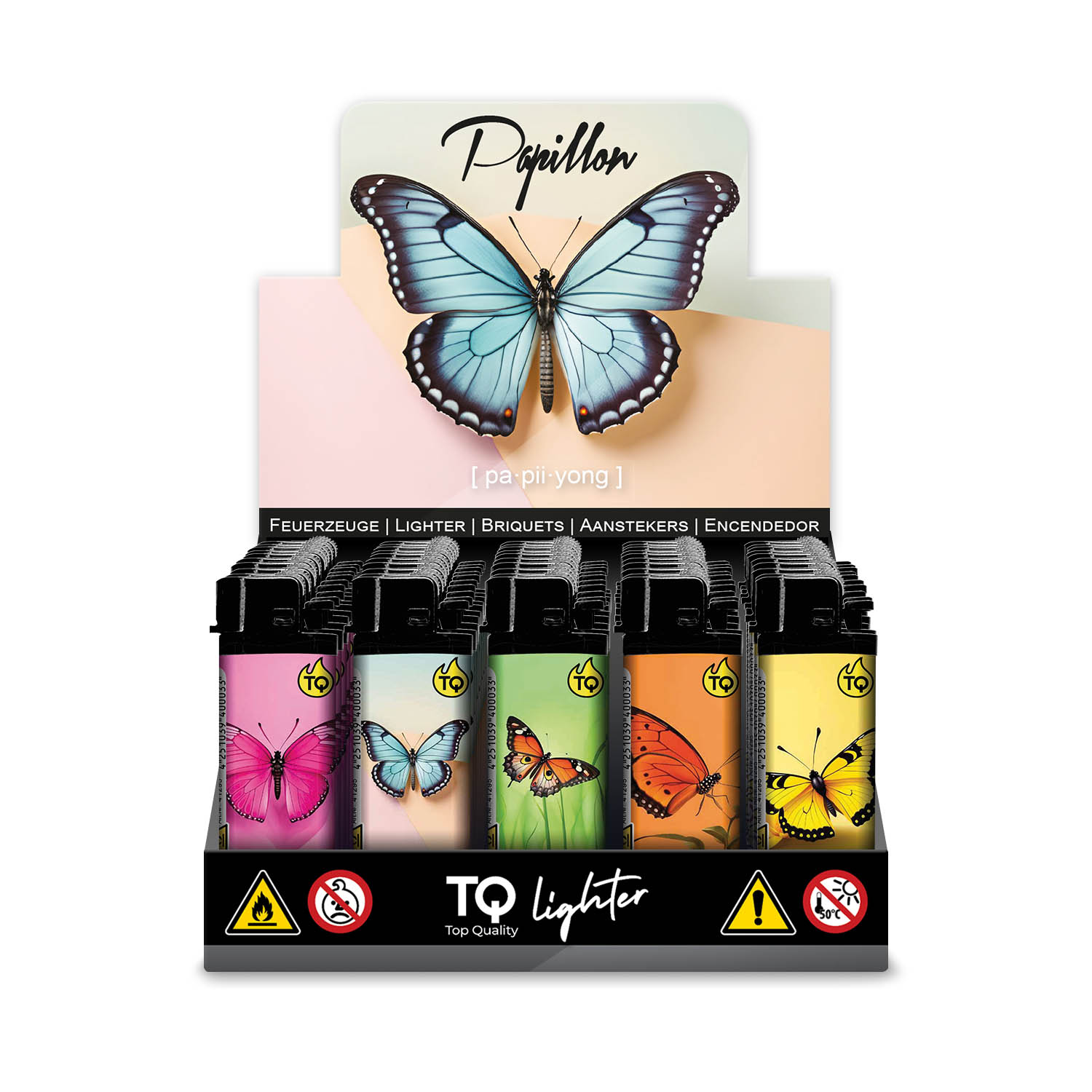 50x TobaliQ Feuerzeug Papillon