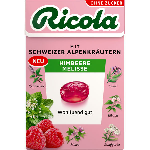 Ricola Himbeere Melisse ohne Zucker 10 x 50g MHD 30.11.25