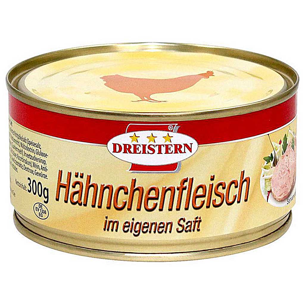 Dreistern Hähnchenfleisch in eigenem Saft 300g