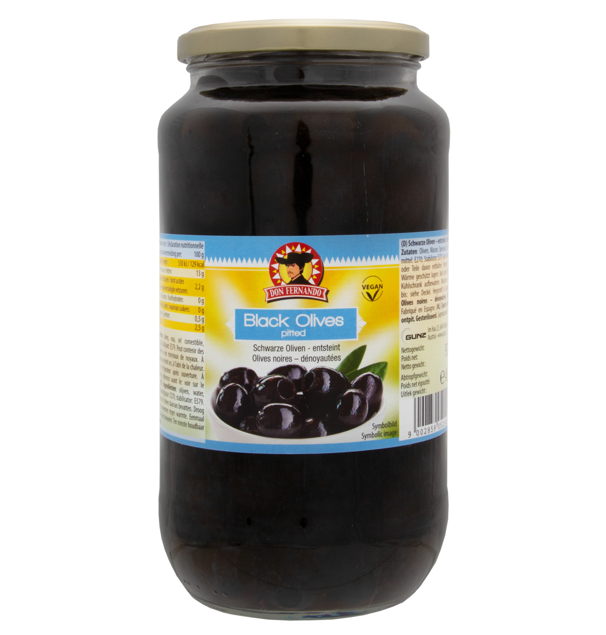 Don Fernando Schwarze Oliven entsteint 920g MHD 21.04.28