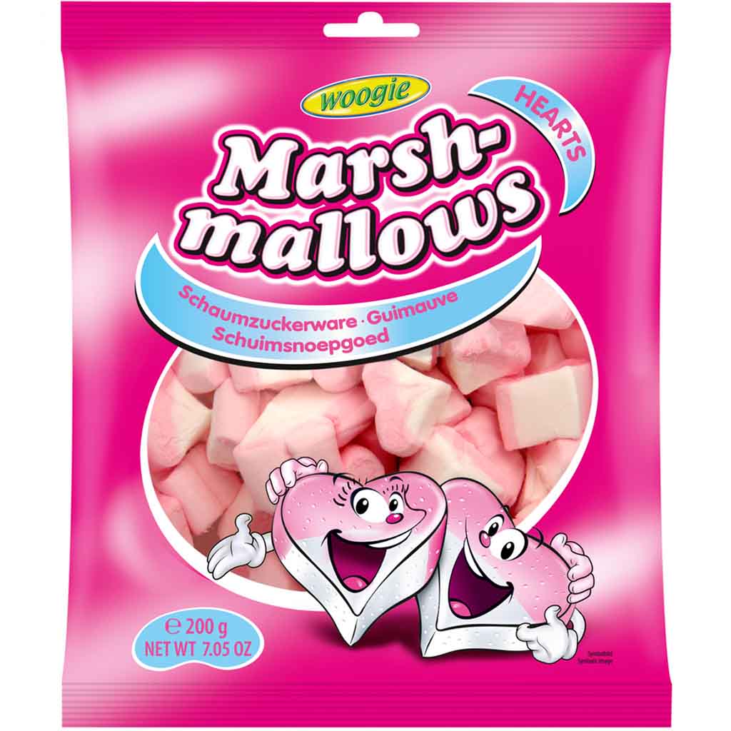 Woogie Marshmallows Hearts 200g MHD 22.04.26