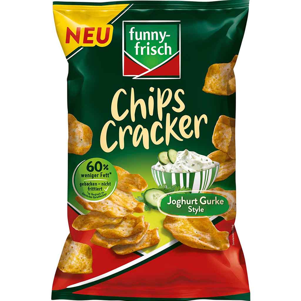 funny frisch Chips Cracker Joghurt Gurke Style 90g MHD 29.12.25