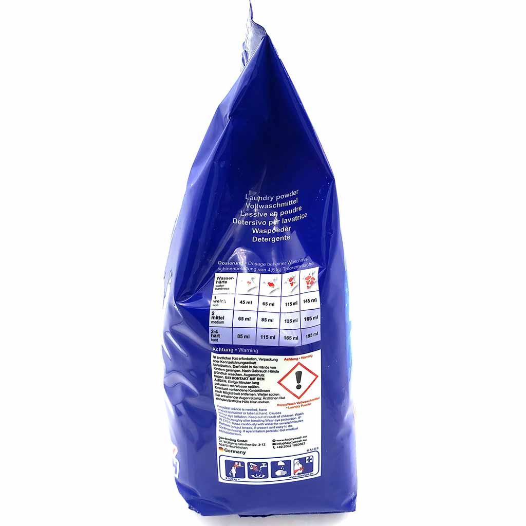 Vollwaschmittel  30 Wäschen von Happy Wash  2,025 kg Hinweise