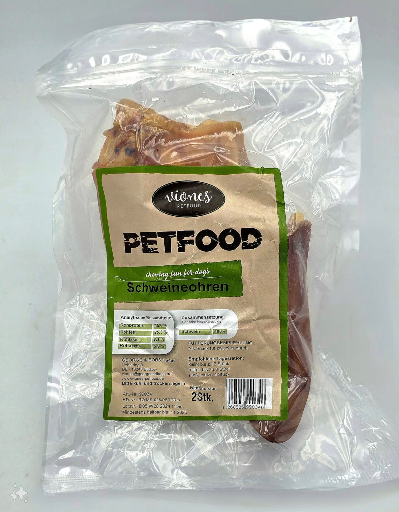 Hundesnack Schweineohren100g MHD 01.10.27