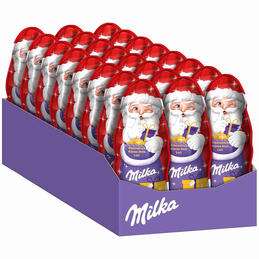 24x Milka Weihnachtsmann Alpenmilch á 45g=1080g MHD 31.03.26