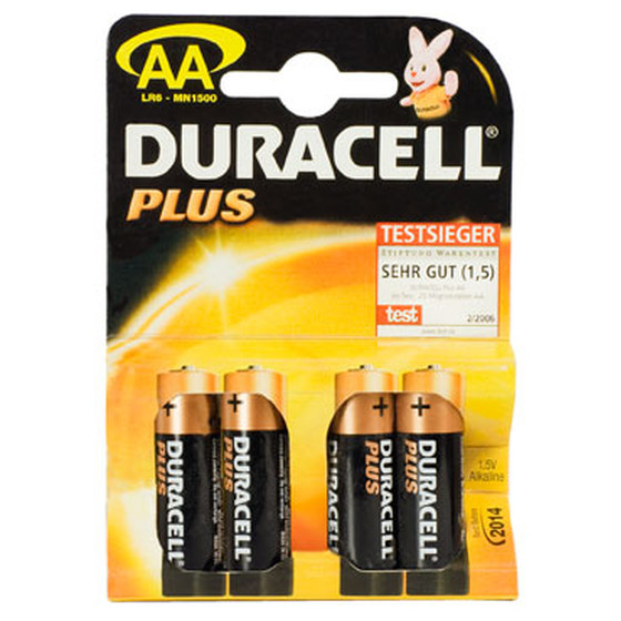 DURACELL LR6/AA MN1500 Plus Alkaline 4 Batterien MHD 30.03.34