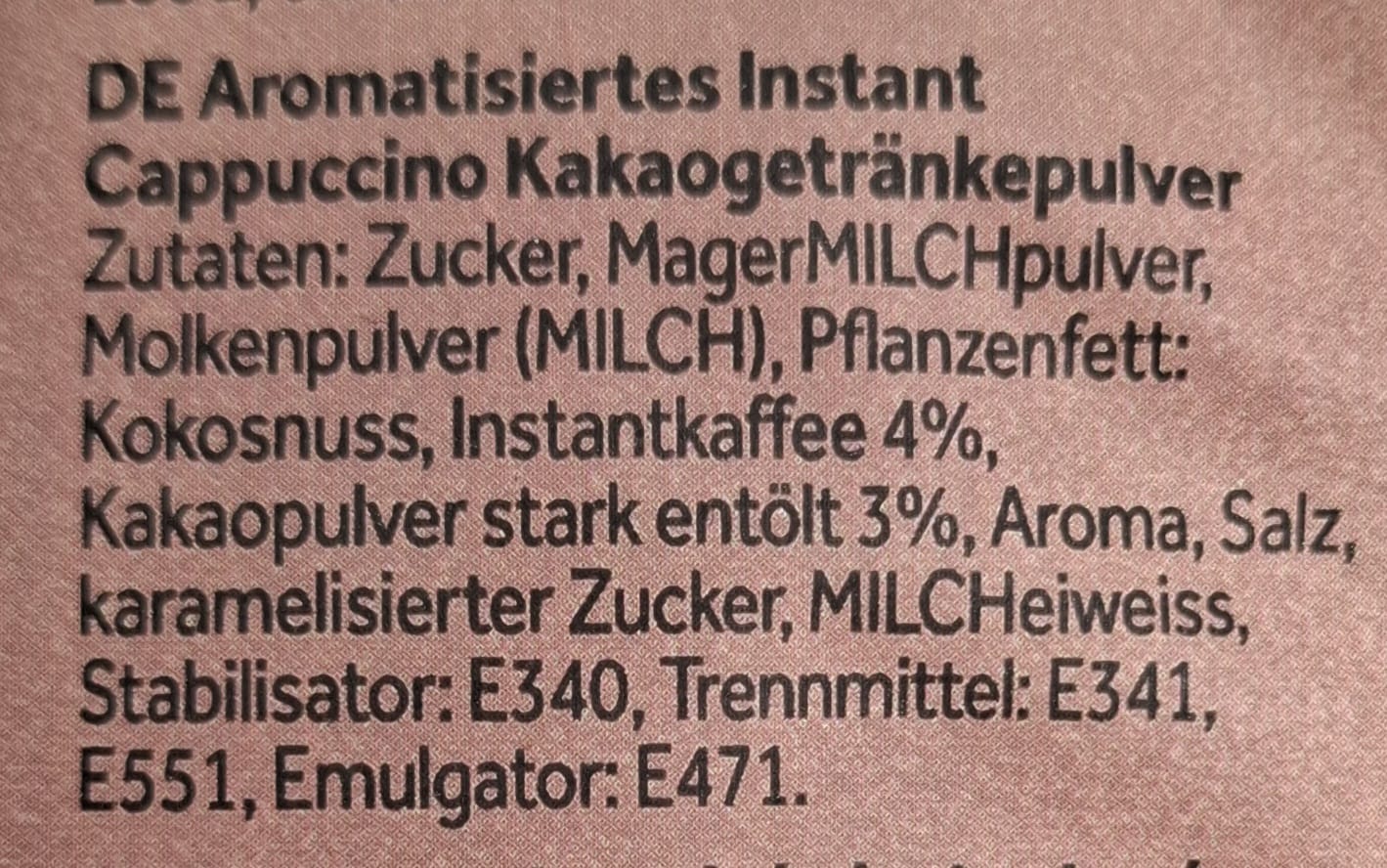 Caprimo Cappuccino Speculoos 1000g, 7340161405140, Zutaten