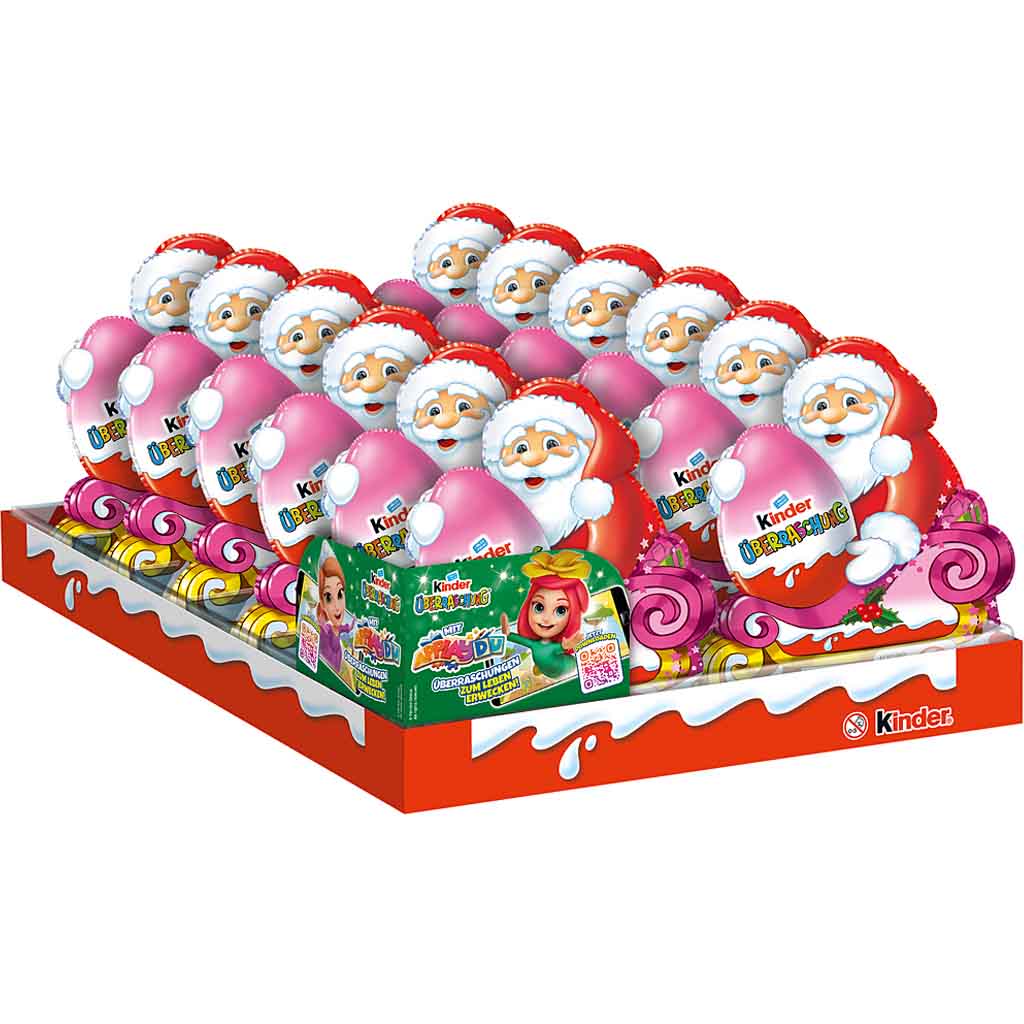 Kinder Schokolade Rosa Weihnachtsmann mit Überraschung 12x75g=900g MHD 20.04.26