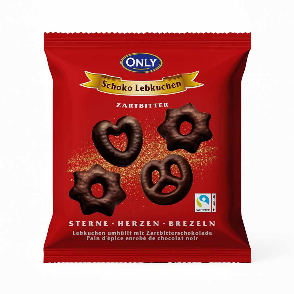 Only Lebkuchen mit Zartbitterschokolade Sterne-Herzen-Brezeln 400g MHD 30.04.26