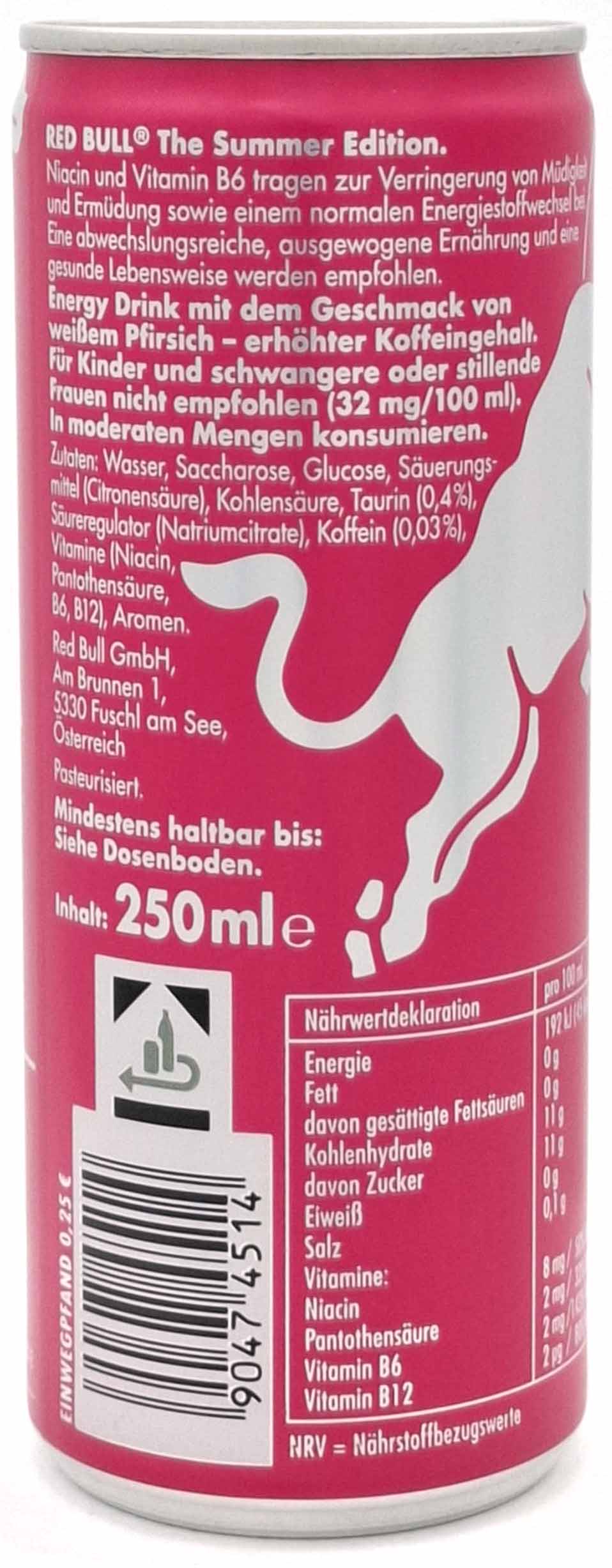 Red Bull Summer Edition White Peach DOSE je 250ml , 90474514