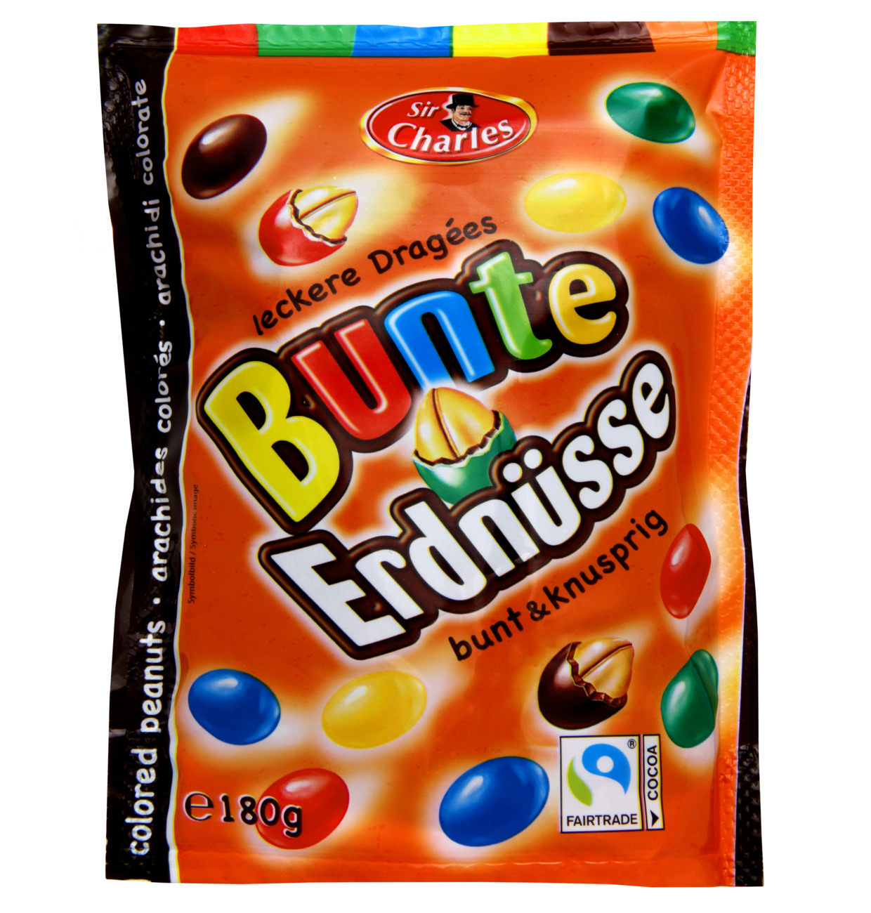Sir Charles Bunte Erdnüsse in Milchschokolade 180g MHD 08.08.26