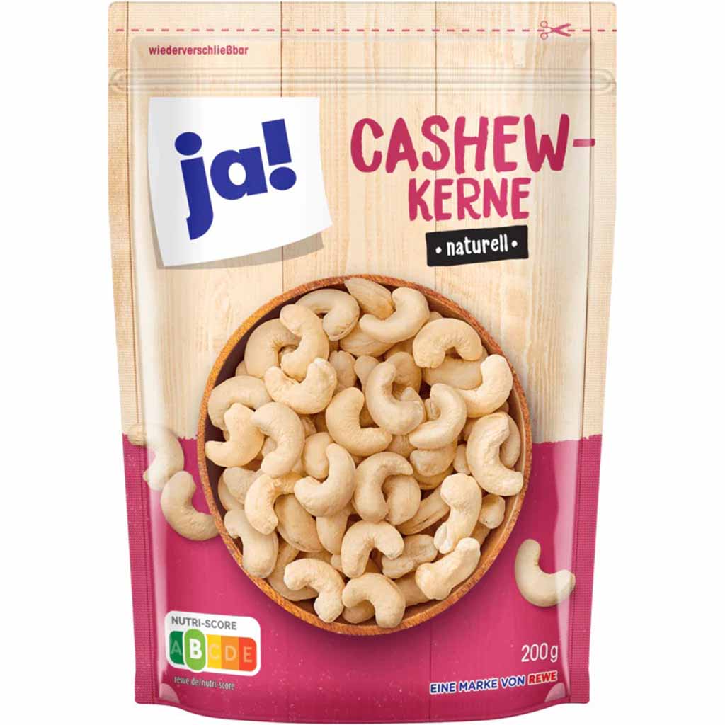 ja! Cashewkerne naturell 200g MHD 30.06.25