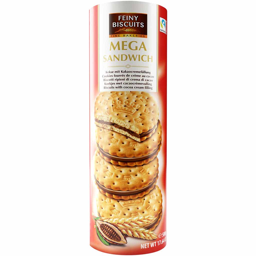 Feiny Biscuits Mega Sandwich Kekse Kakao 500g MHD 30.09.26