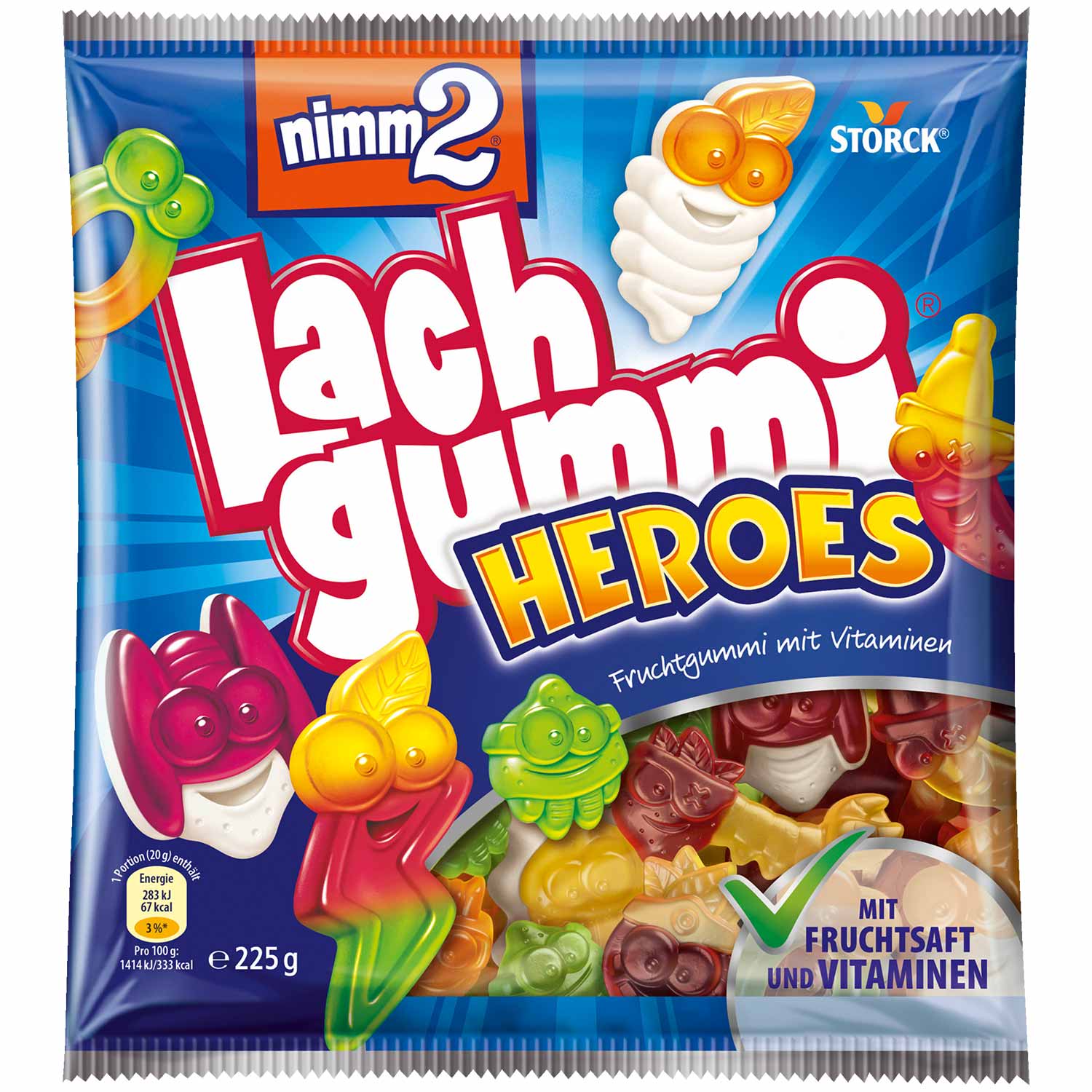 Storck Nimm2 Lachgummi Heroes 225g MHD 31.12.25