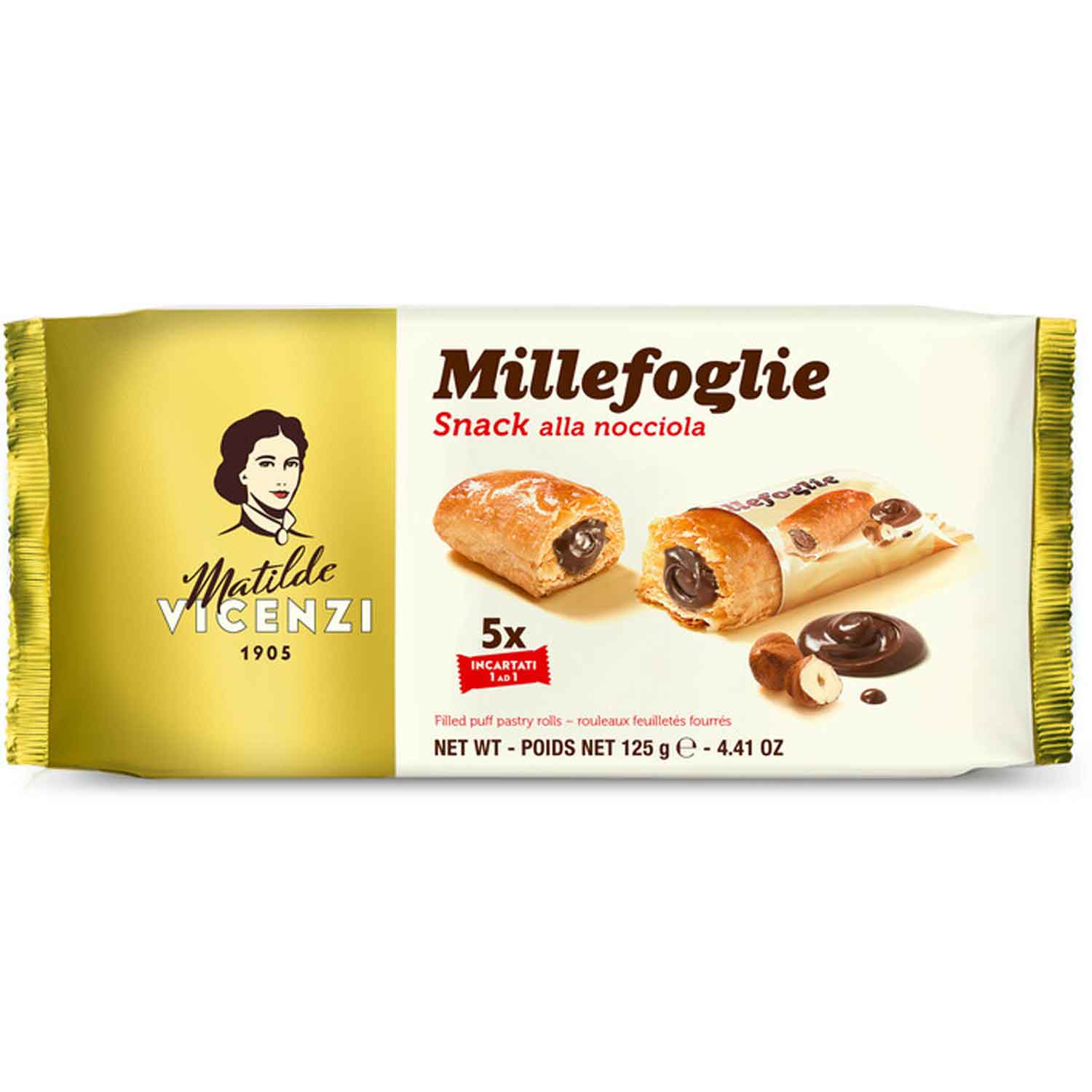 Matilde Vicenzi Millefoglie Snack alla nocciola 5er Pack 125g MHD 30.09.26