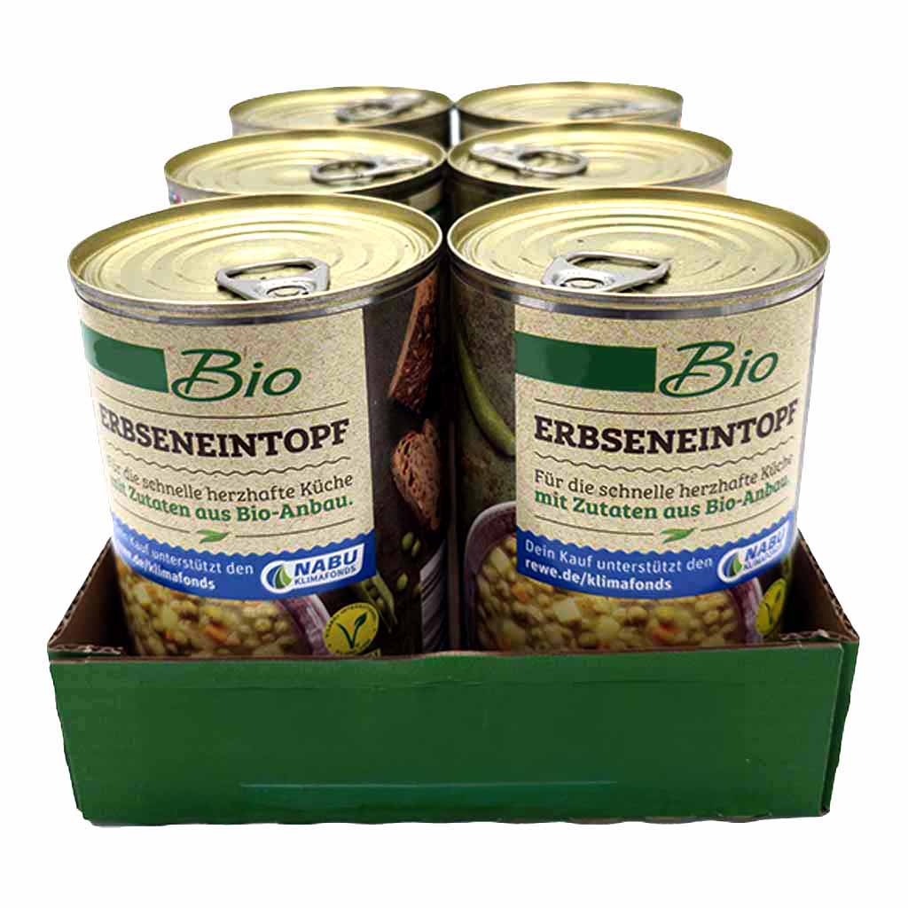 Buss Bio Erbseneintopf 6x400g = 2,4kg MHD 14.07.28