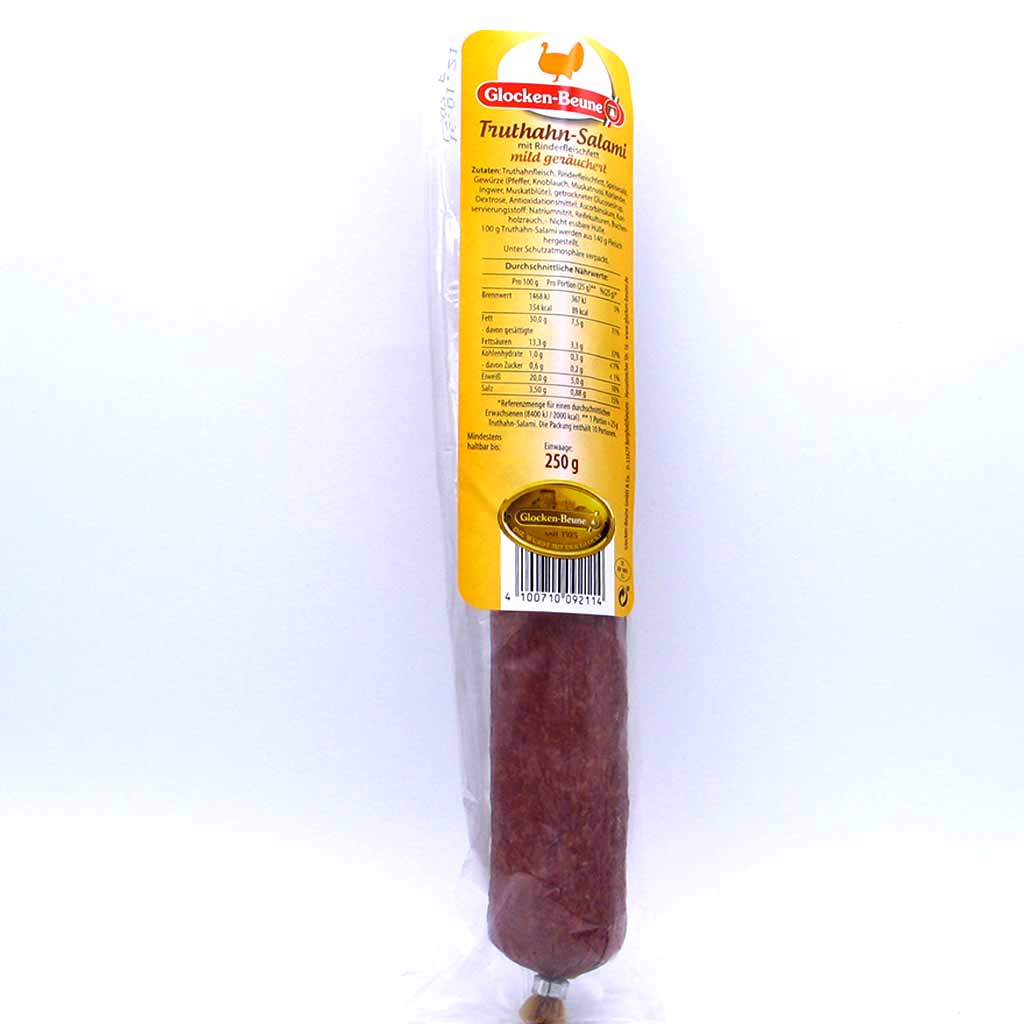 Glocken-Beune Truthahn-Salami mild geräuchert 250g MHD 02.12.25