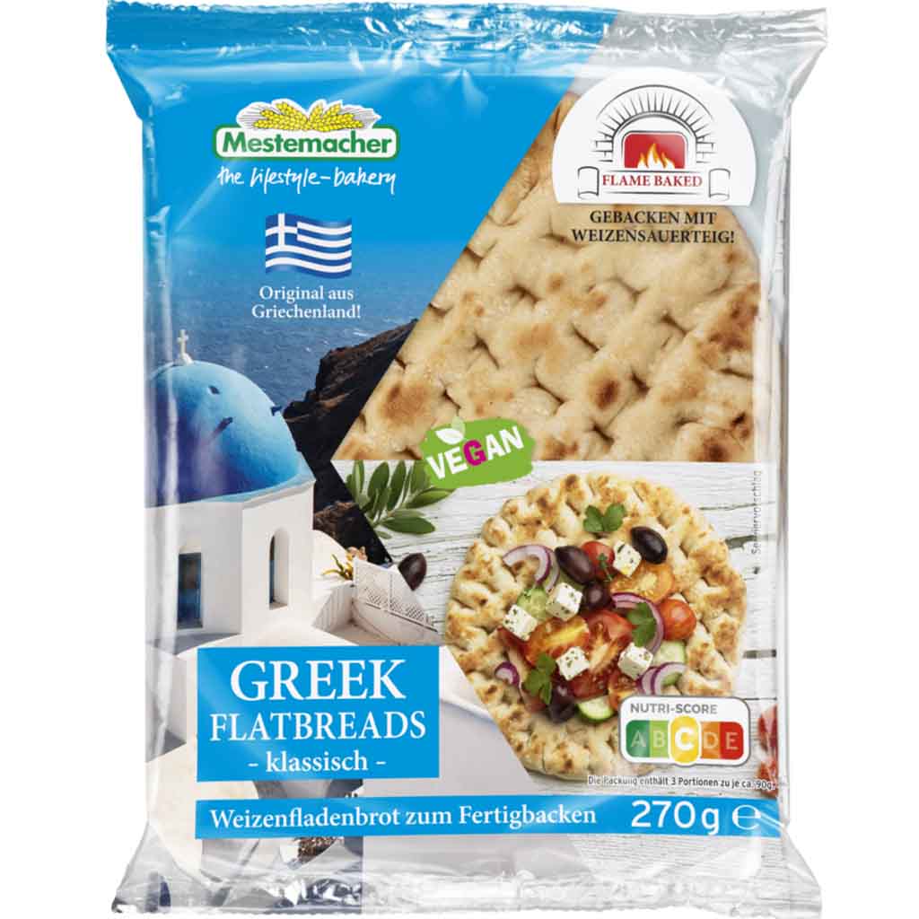 Mestemacher Greek Flatbreads klassisch 270g MHD 23.10.25