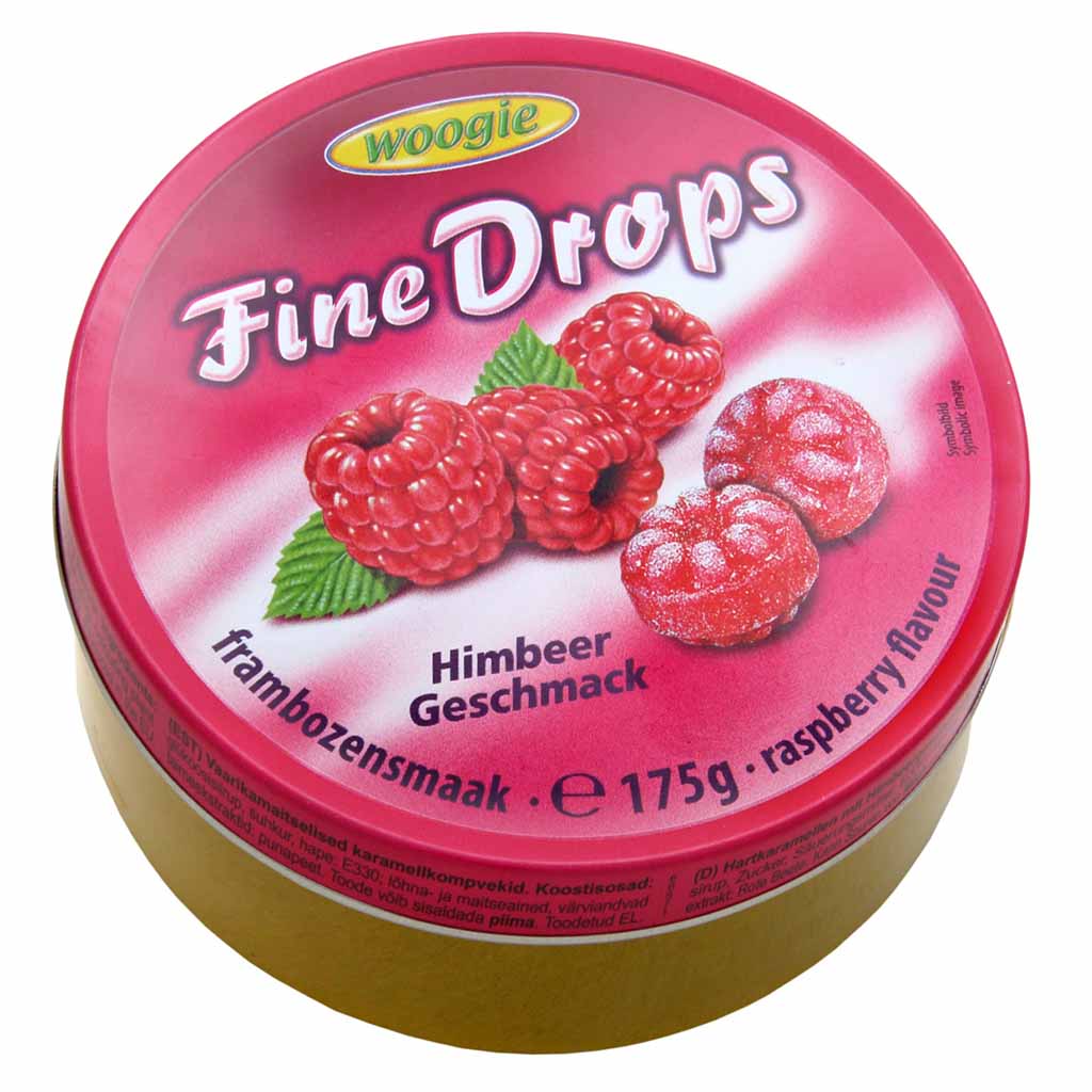 Woogie Fine Drops Himbeer Geschmack 175g MHD 05.02.28