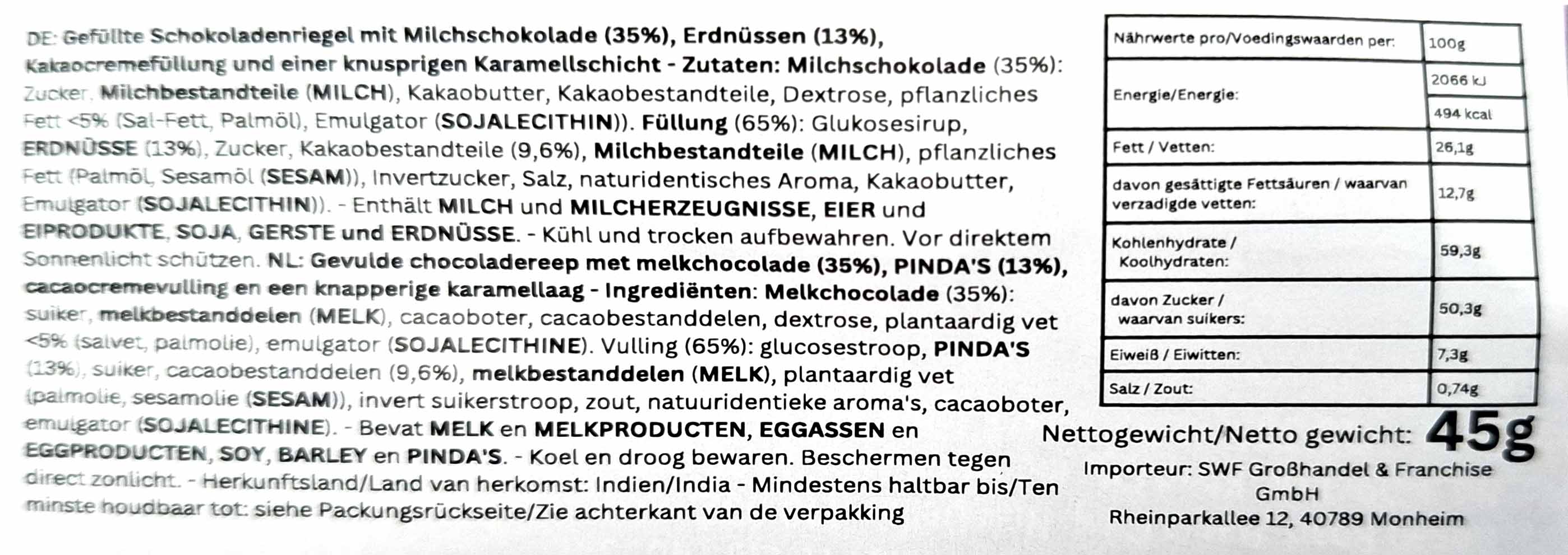 Snickers Peanut Brownie Bar 15x45g 675g, 8902433008191, 8902433008184