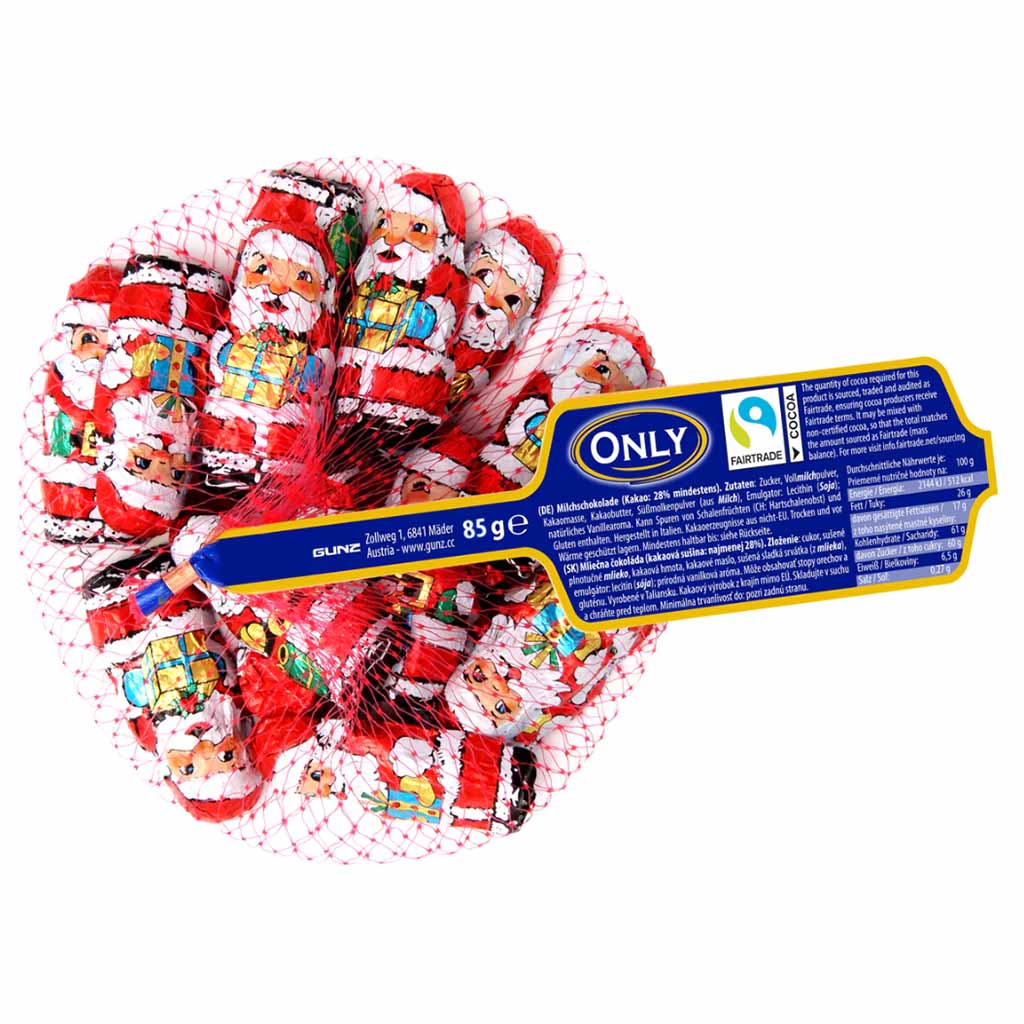 Only Weihnachtsmänner Milchschokolade mit Milchcremefüllung 85g MHD 30.04.27