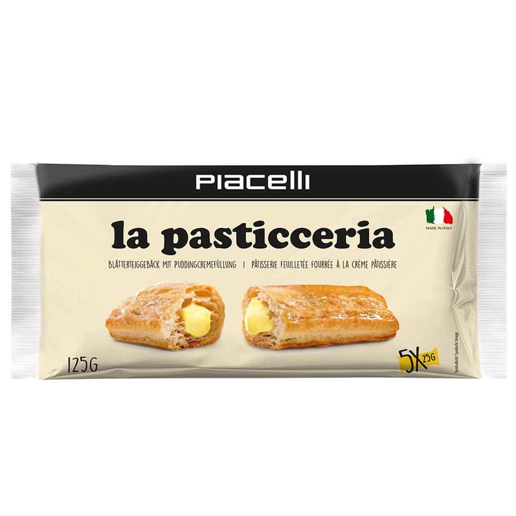 Piacelli La Pasticceria Blätterteigröllchen mit Puddingcremefüllung 5er 125g MHD 30.06.26