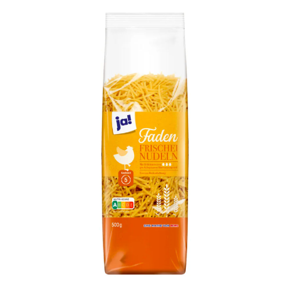 ja! Faden Frischeinudeln 500g MHD 06.05.28