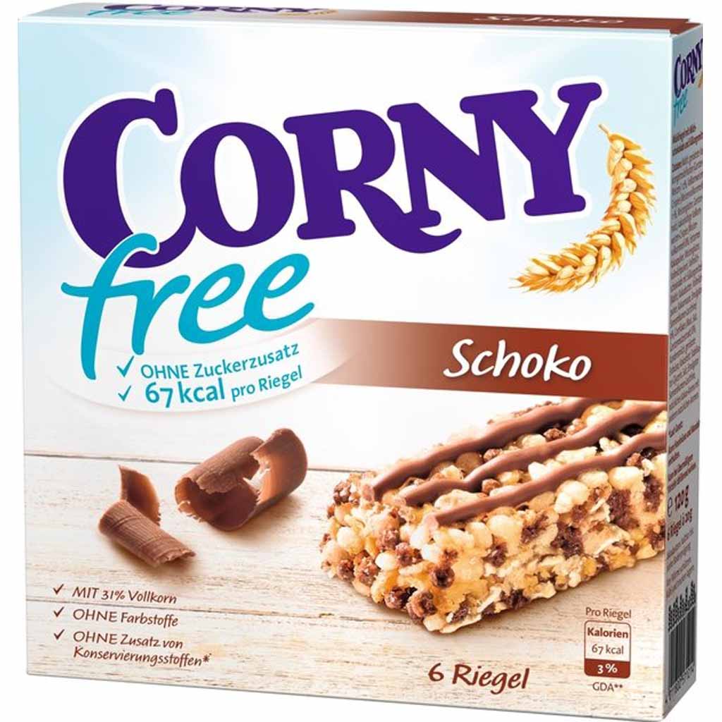 Corny free Schoko Müsliriegel 6x20g=120g MHD 09.11.25