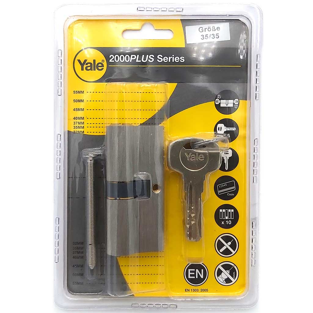 Yale Schliesszylinder mit 5 Schlüssel 35/35 2000 Plus Serie