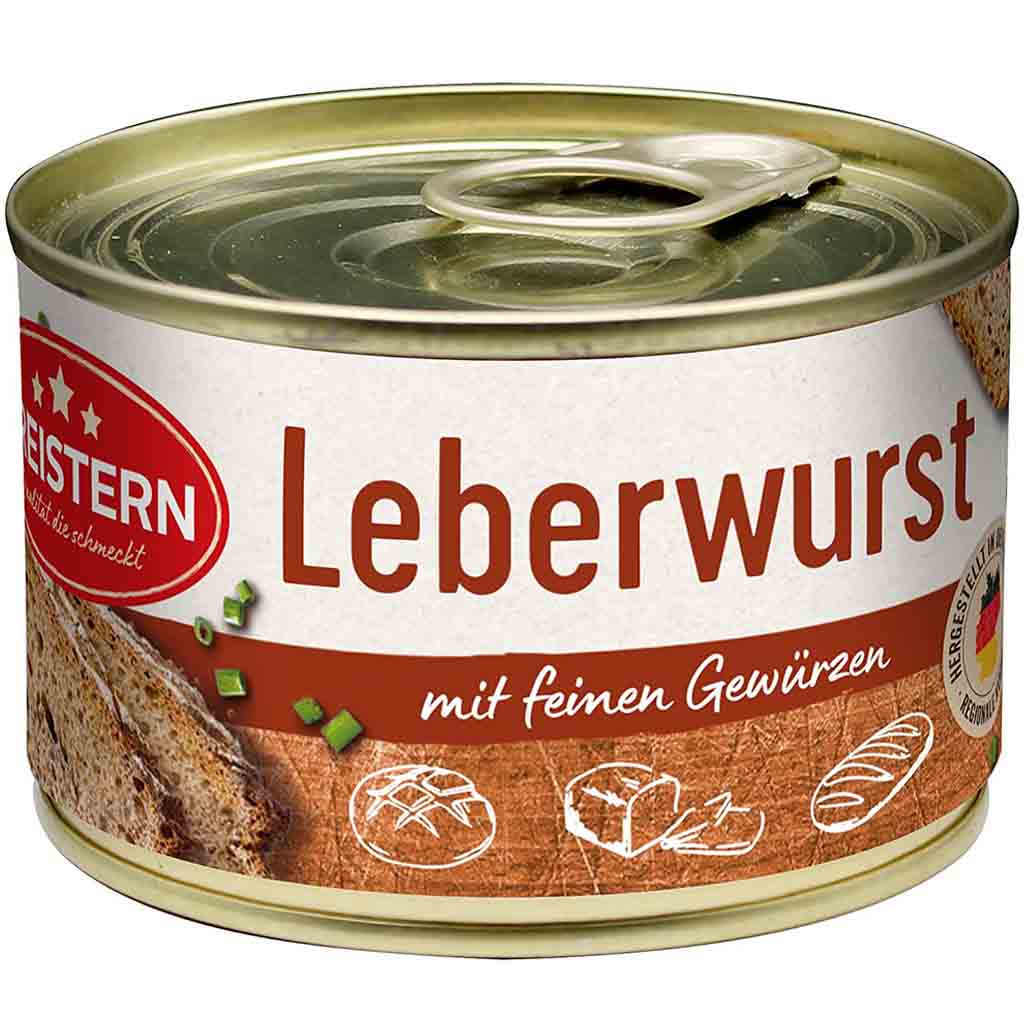 Dreistern Dosenwurst Leberwurst 160g MHD 05.08.28