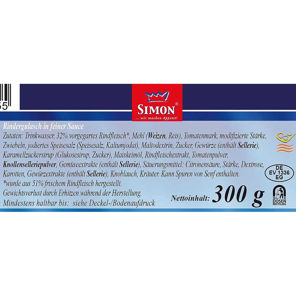 Simon Delikatess Rindergulasch in Sauce 300g