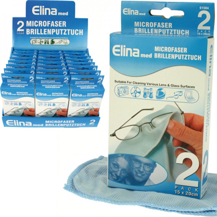 Brillenputztuch Microfaser von Elina med 2 Stück