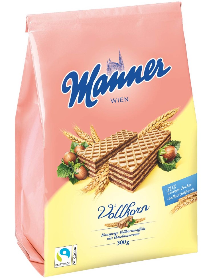 Manner Vollkornwaffel mit Haselnusscreme 300g MHD 02.10.26