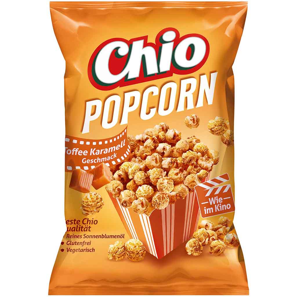 Chio Popcorn Toffee Karamell 120g MHD 13.10.25