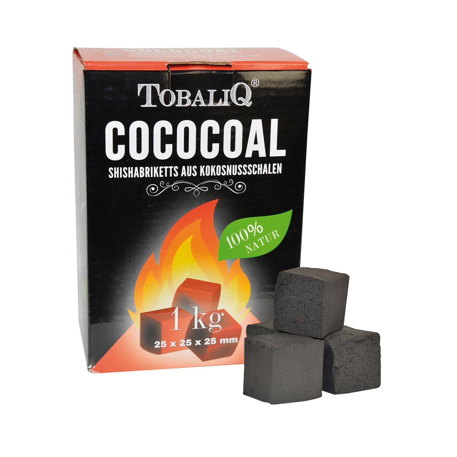 TobaliQ Shisha-Briketts COCONUT CUBE 1000gr MHD 31.12.25