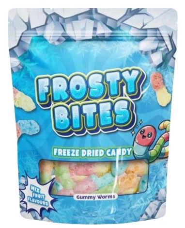 Frosty Bites Freeze Dried Candy Gummy Worms 50g MHD 09.01.27
