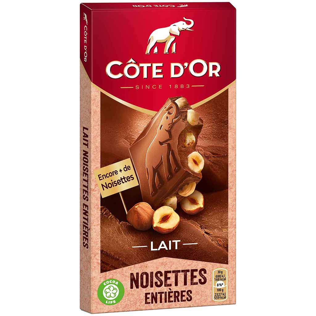 Cote D'Or Tafelschokolade Lait Noisettes Entières 180g MHD 14.03.26