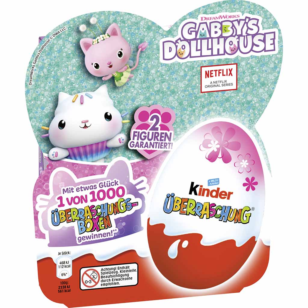 kinder Überraschung Rosa-Ei Gabbys Dollhaus 4er 80g, 4008400480428