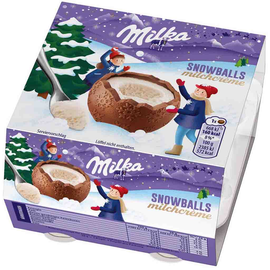 Milka Snowballs Milchcreme Schokokugeln 4er 112g MHD 31.03.26