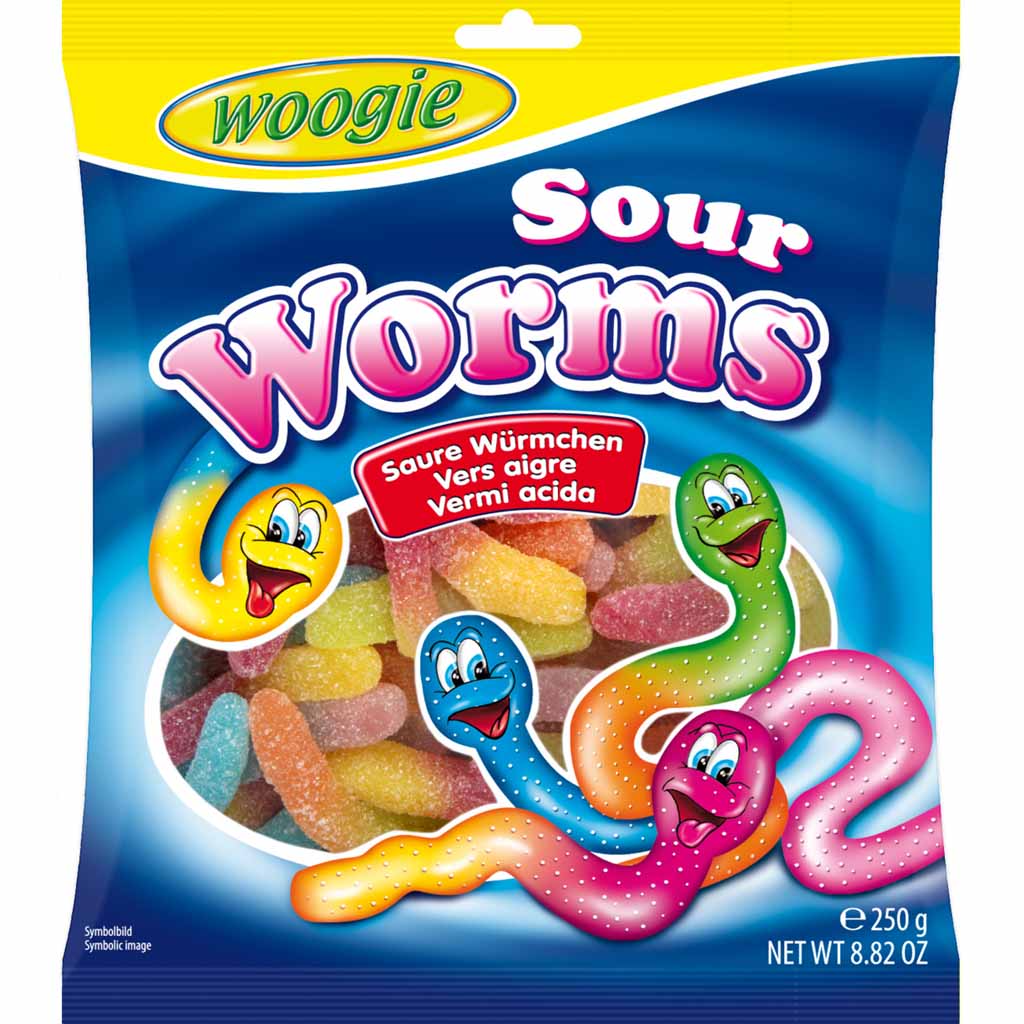 Woogie Saure Würmchen 250g MHD 26.11.26