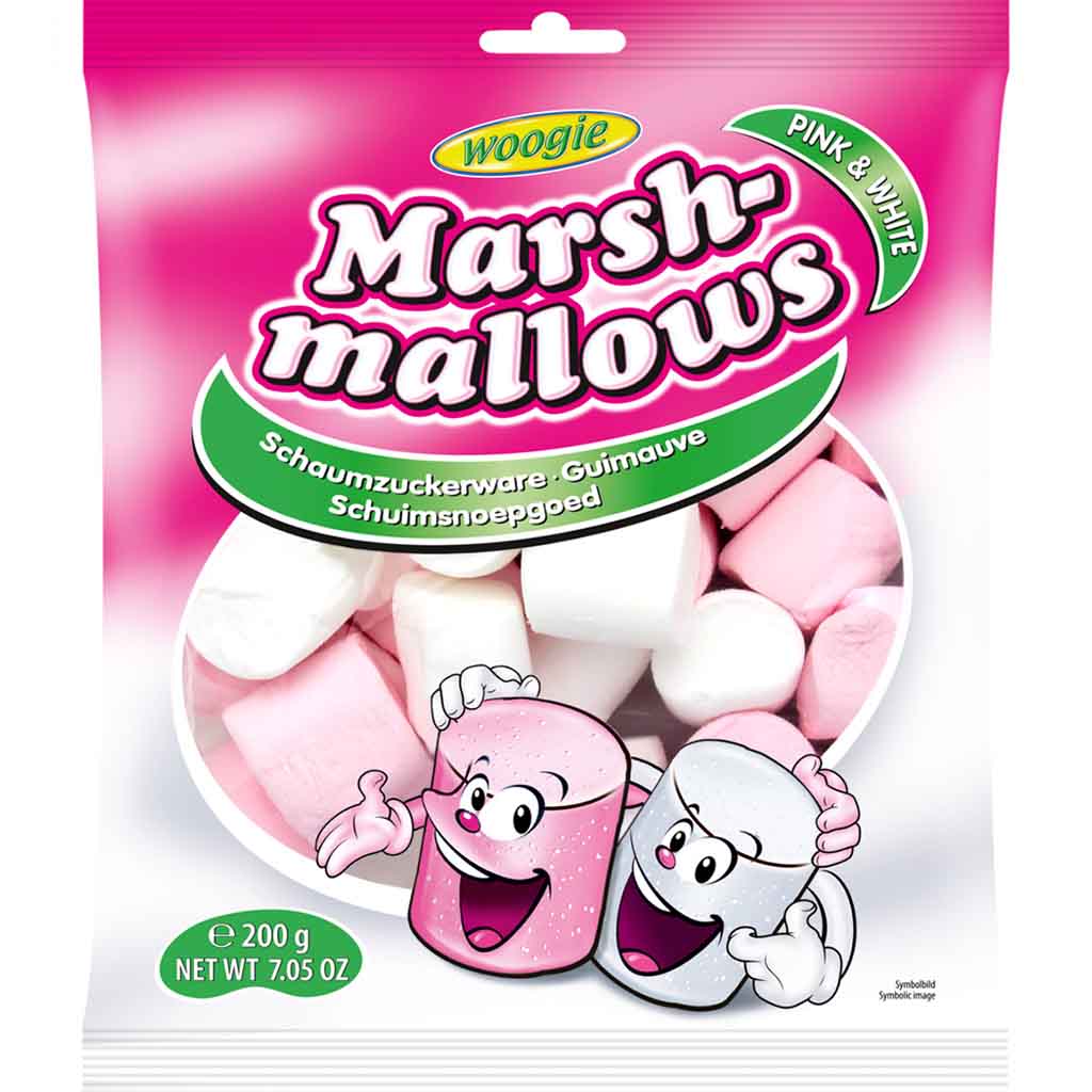 Woogie Marshmallows Pink & White 200g MHD 22.06.26