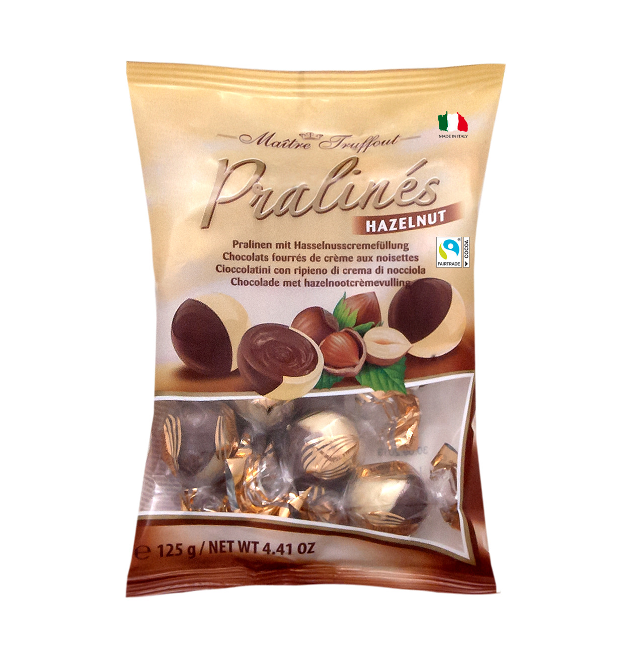 Maitre Truffout Pralinen Duo mit Haselnusscremefüllung 125g MHD 30.09.26