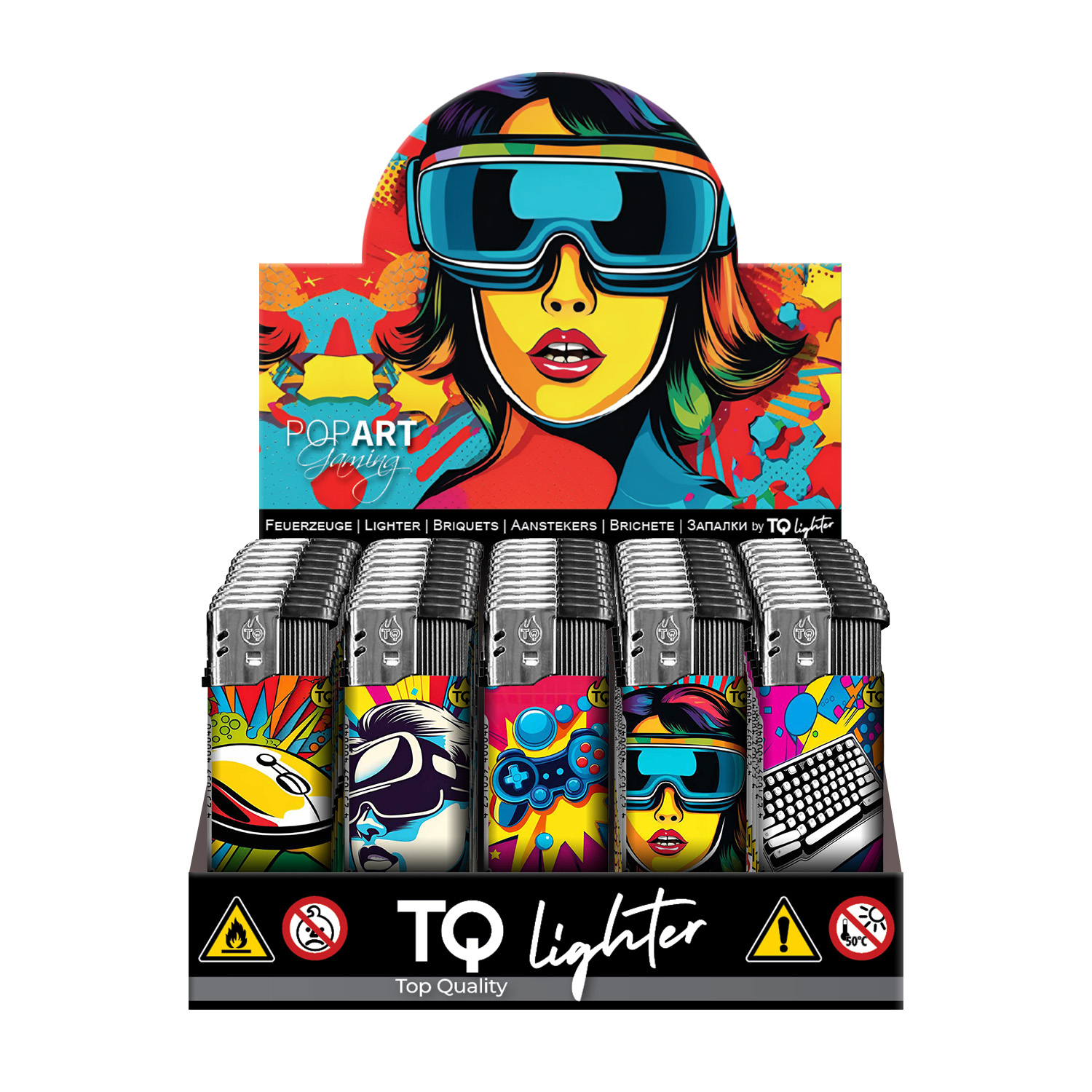 50x TobaliQ Elektronikfeuerzeug Popart Gaming