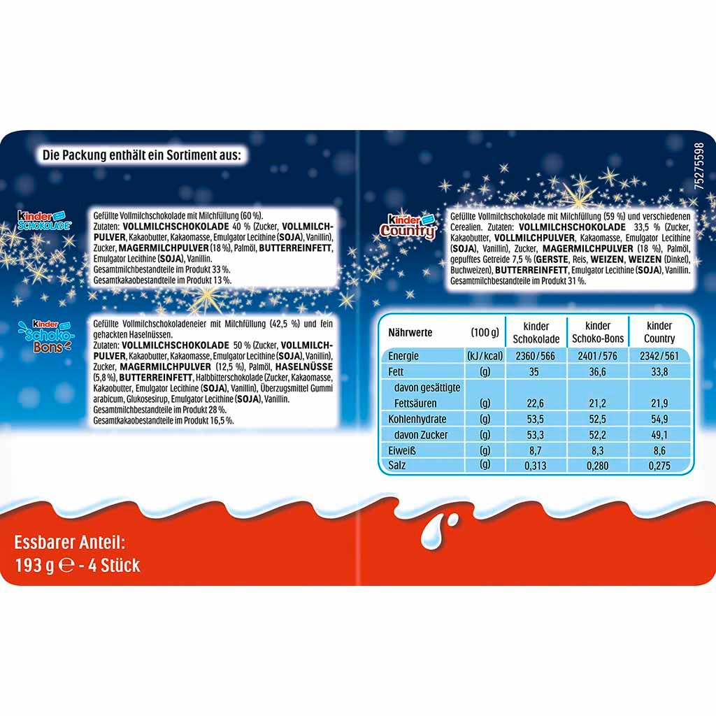 kinder Mix Geschenktüte 193g - 4 St., 8000500370551