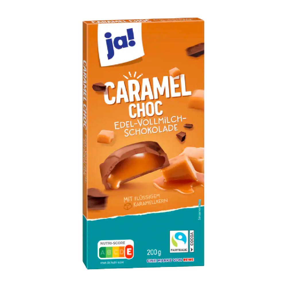 ja! Edel-Vollmilch-Schokolade Caramel Choc 200g MHD 31.03.26