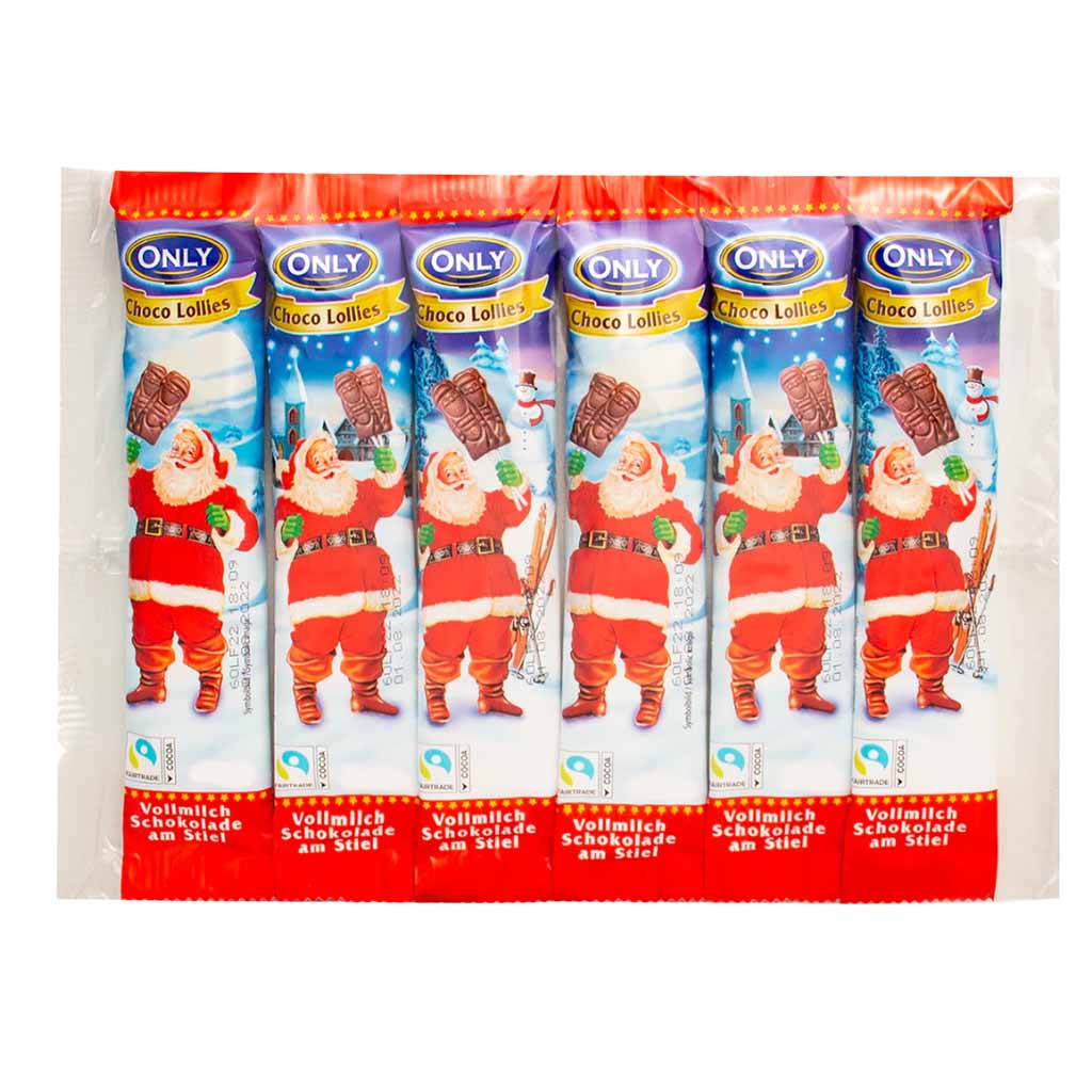 Only Weihnachten Vollmilchschokolollies am Stiel 6x13g = 78g  MHD 30.07.26