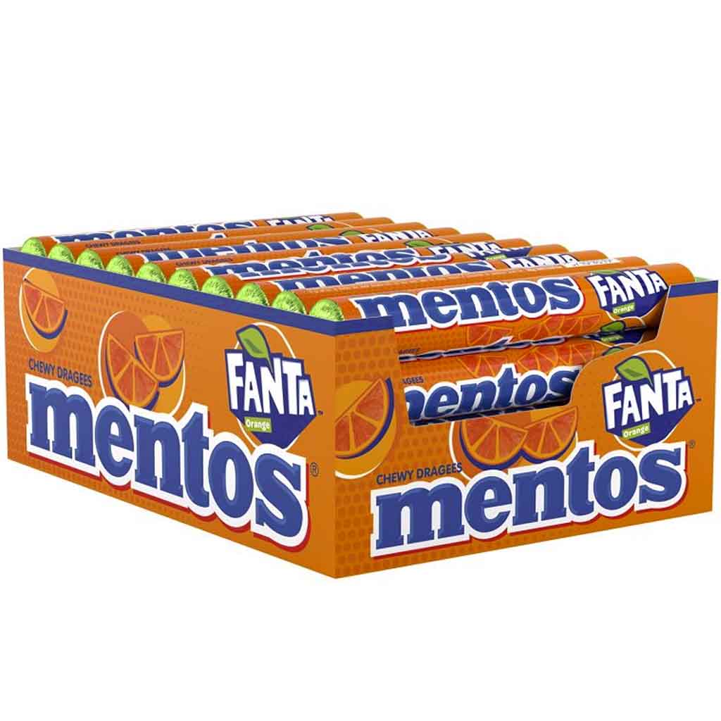 Mentos Kaudragees Fanta 40 Rollen á 37,5g=1500g MHD 30.03.28