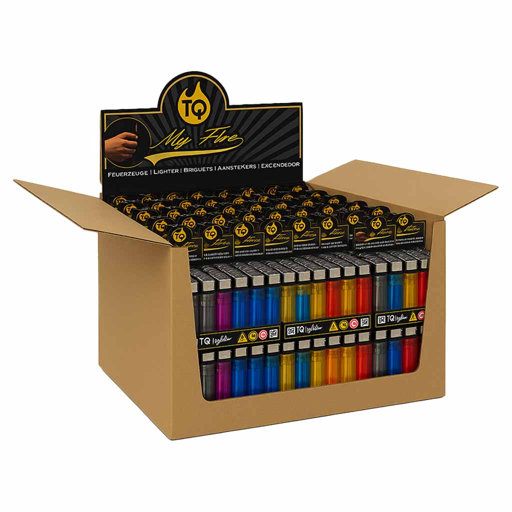 1000 x Einwegfeuerzeug  in 20x50er Thekendisplays