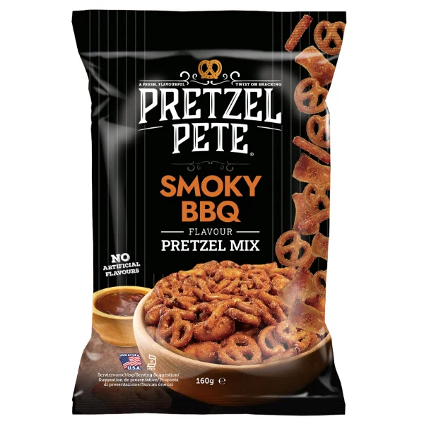 Pretzel Pete Pretzel Mix Smoky BBQ  Brezelstücke 160g MHD 21.07.26