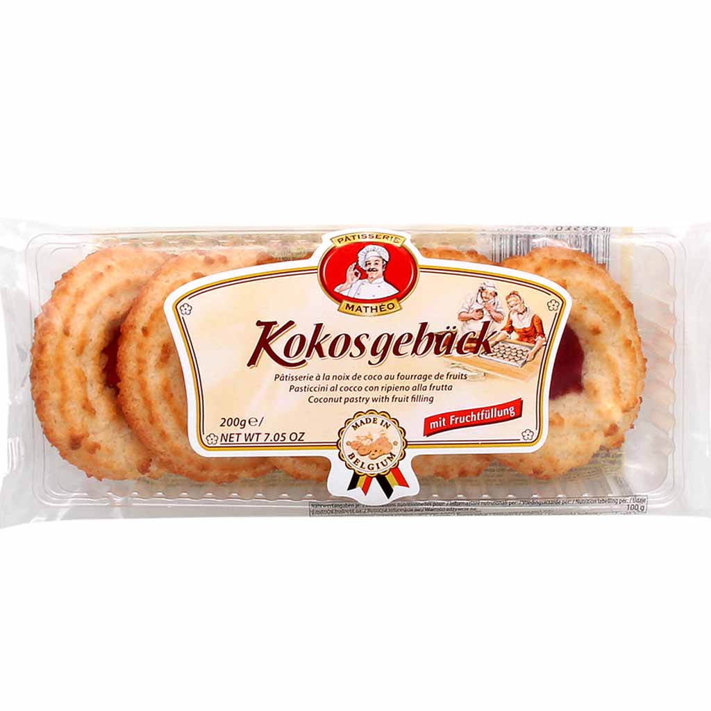Patisserie Matheo Kokosgebäck mit Fruchtfüllung 200g MHD 05.12.26